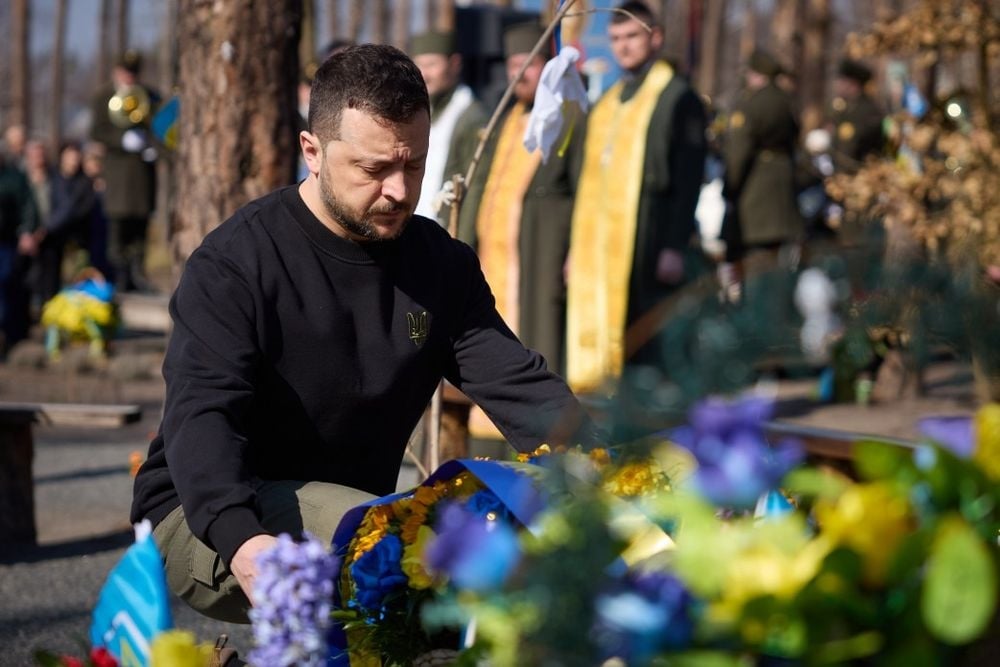 У боях за Київщину була визначена доля України – Зеленський ушанував пам’ять воїнів, полеглих у битві за Мощун