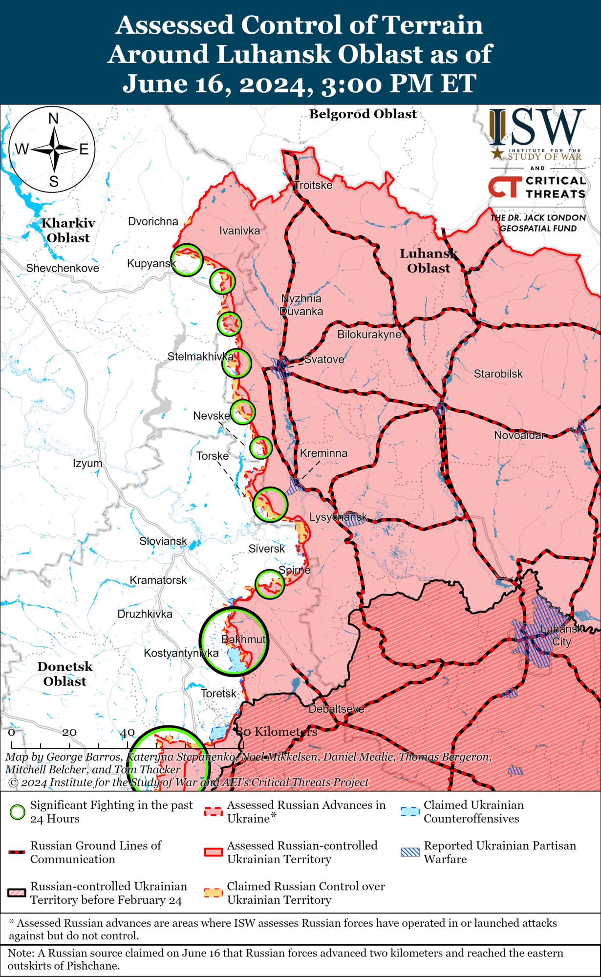 Карта боїв на Харківщині та Луганщині