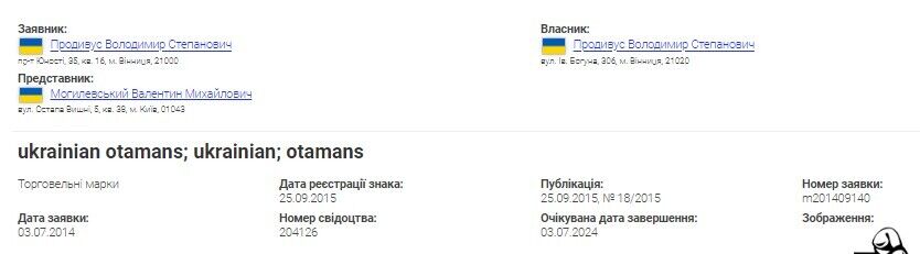 Марку ’’Регіна’’ ще 2015 року запатентував як інтелектуальну власність Володимир Продивус