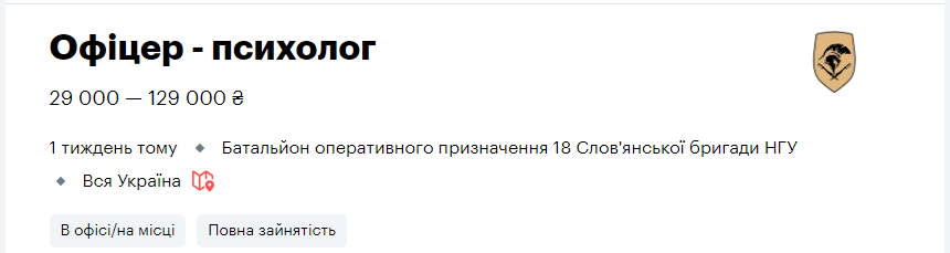 Топ-10 вакансій для українців у Нацгвардії: кого шукають і яка зарплата