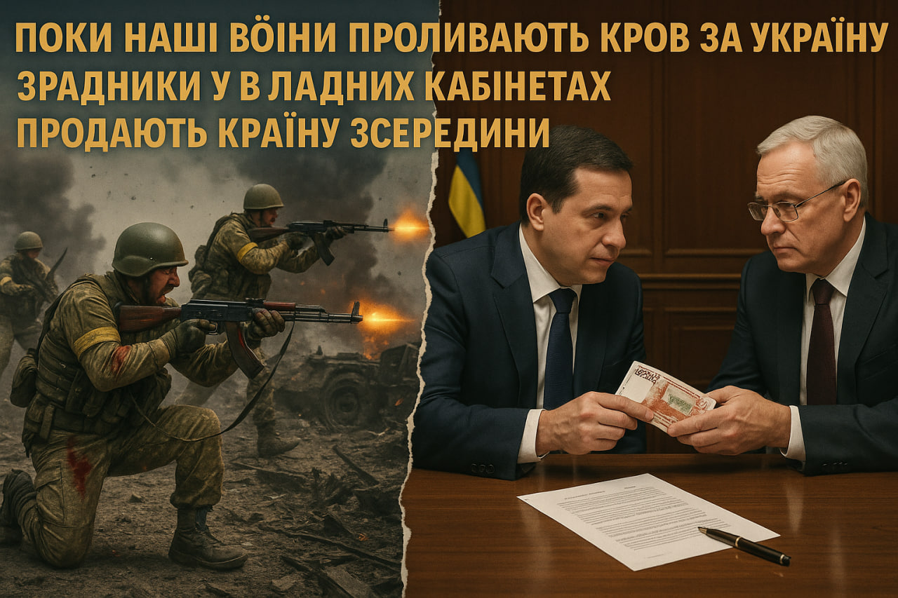 Поки наші воїни проливають кров за Україну, зрадники у владних кабінетах продають країну зсередини 